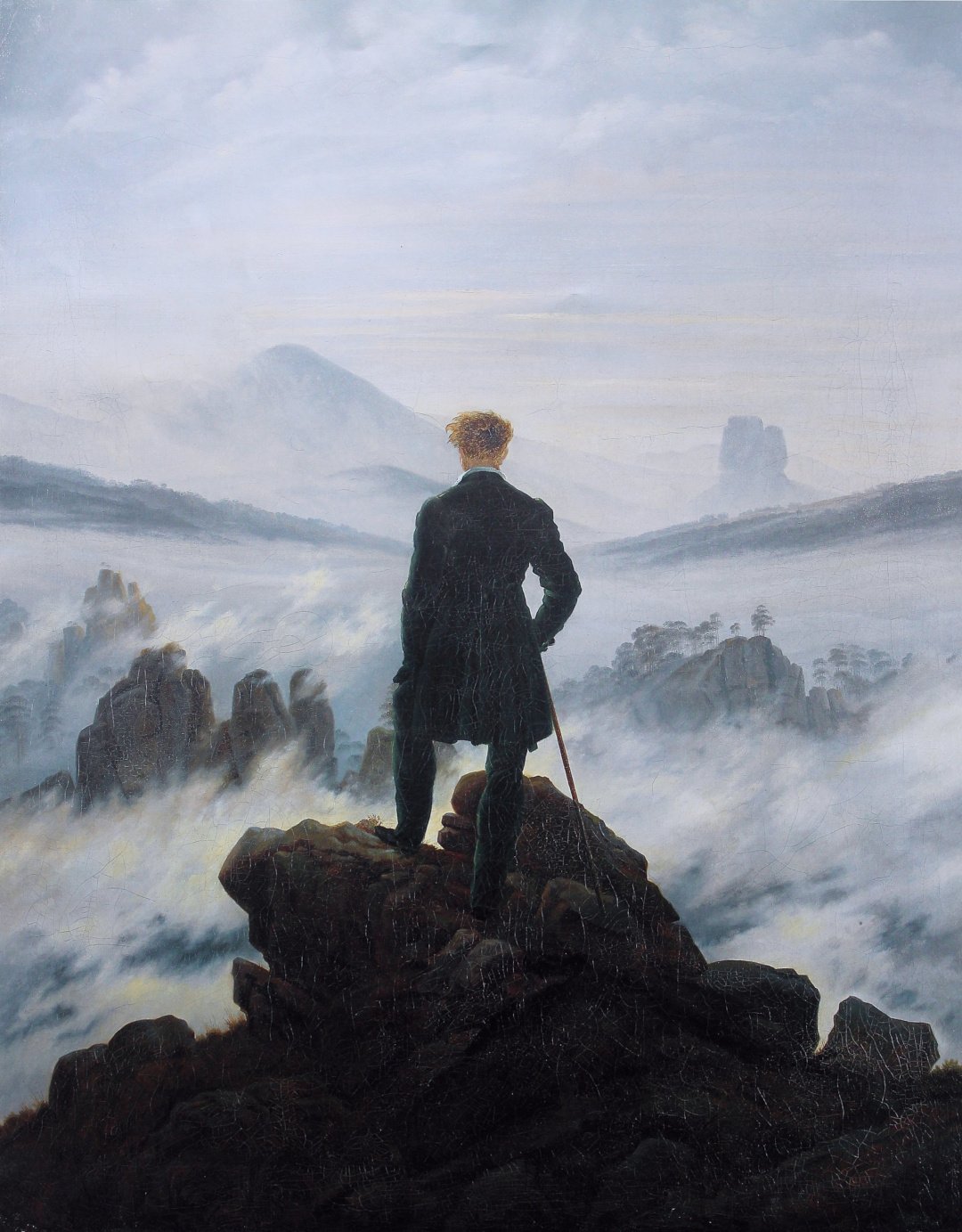 El caminante sobre el mar de niebla, Caspar David Friedrich (1818)